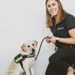Nicola Cotton with labrador puppy